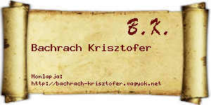 Bachrach Krisztofer névjegykártya