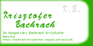 krisztofer bachrach business card